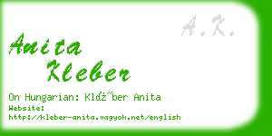 anita kleber business card